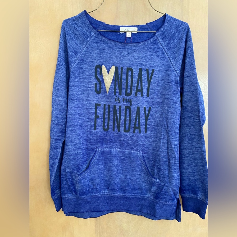 Z by Zobha Women's  "Sunday is My Funday" Pullover - Picture 2 of 4
